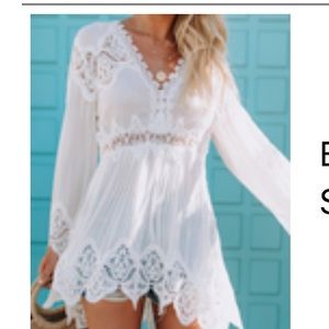 Ethereal Lace Bell Sleeve Tunic